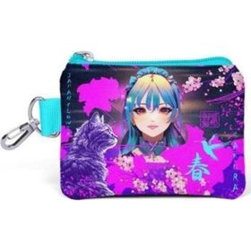 Coral High 21882 Kids Mor Pembe Anime Kedi Desenli Bozuk Para Çantası