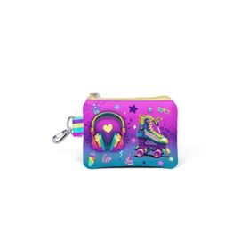Coral High 21883 Kids Pembe Turkuaz Kulaklık Paten Desenli Bozuk Para Çantası