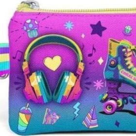 Coral High 21883 Kids Pembe Turkuaz Kulaklık Paten Desenli Bozuk Para Çantası