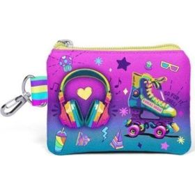 Coral High 21883 Kids Pembe Turkuaz Kulaklık Paten Desenli Bozuk Para Çantası