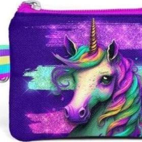 Coral High 21887 Kids Pembe Su Yeşili Unicorn Desenli Bozuk Para Çantası