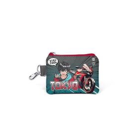 Coral High 21893 Kids Gri Nefti Anime Motorsiklet Desenli Bozuk Para Çantası
