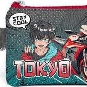 Coral High 21893 Kids Gri Nefti Anime Motorsiklet Desenli Bozuk Para Çantası