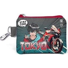 Coral High 21893 Kids Gri Nefti Anime Motorsiklet Desenli Bozuk Para Çantası