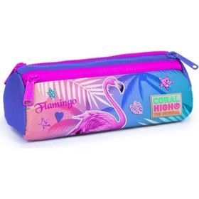 Coral High 22005 Üç Bölmeli Flamingo Desenli Kalem Kutusu
