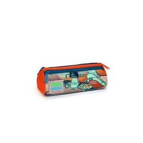 Coral High 22023 Kids Civit Neon Turuncu Kaykay Desenli Üç Bölmeli Kalem Çantası