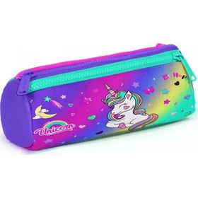 Coral High 22029 Kids Lavanta Su Yeşili Unicorn Desenli Üç Bölmeli Kalem Çantası