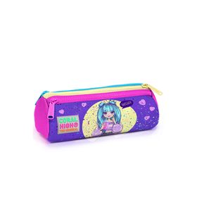 Coral High 22035 Kids Mor Pembe Anime Kız Desenli Üç Bölmeli Kalem Çantası