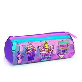 Coral High 22049 Kids Pembe Mor Milkshake Dondurma Desenli Üç Bölmeli Kalem Çantası