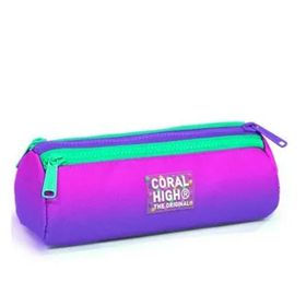 Coral High 22062 Kids Pembe Mor Renk Geçişli Üç Bölmeli Kalem Çantası