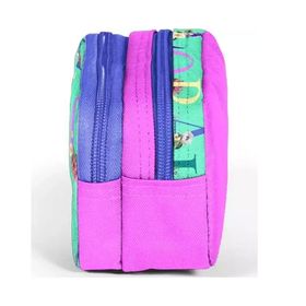Coral High 22156 Kids Su Yeşili Açık Pembe Monogram Desenli İki Bölmeli Kalemlik