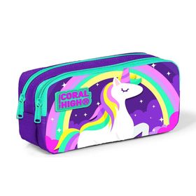 Coral High 22294 Kids Mor Unicornlu İki Bölmeli Kalem Çantası