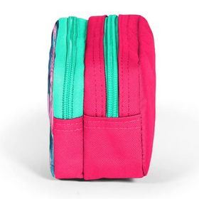 Coral High 22295 Kids İki Bölmeli Kalem Kutusu Neon Mercan Flamingo Desenli - Renkli Kalemlik