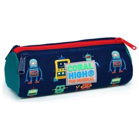 Coral High 22324 Kids Lacivert Robot Desenli Üç Bölmeli Kalem Çantası