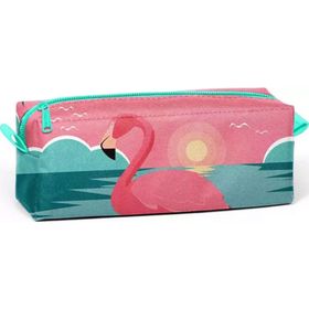 Coral High 22381 Su Yeşili Mercan Flamingo Desenli Kalem Çantası
