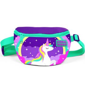 Coral High 22491 Kids Mor Su Yeşili Unicorn Desenli Bel Çantası