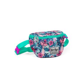 Coral High 22528 Su Yeşili Floral Desenli İki Desenli Bel Çantası