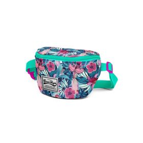 Coral High 22528 Su Yeşili Floral Desenli İki Desenli Bel Çantası