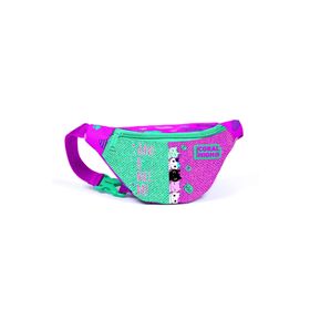 Coral High 22548 Kids Pembe Su Yeşili Kedi Desenli Simli Bel Çantası