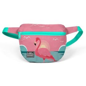 Coral High 22599 Su Yeşili Mercan Flamingo Desenli Bel Çantası
