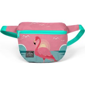 Coral High 22599 Su Yeşili Mercan Flamingo Desenli Bel Çantası