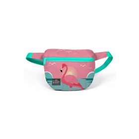 Coral High 22599 Su Yeşili Mercan Flamingo Desenli Bel Çantası