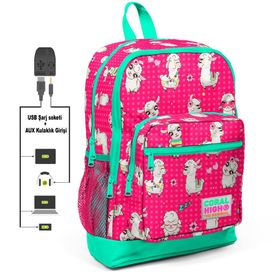 Coral High 23268 3 Bölmeli Usb+Aux Soketli Okul Çantası
