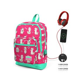 Coral High 23268 3 Bölmeli Usb+Aux Soketli Okul Çantası