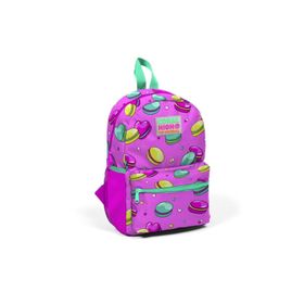 Coral High 23325 Minik Yuva Açık Pembe Su Yeşili Makaron Desenli Iki Bölmeli Sırt Çantası