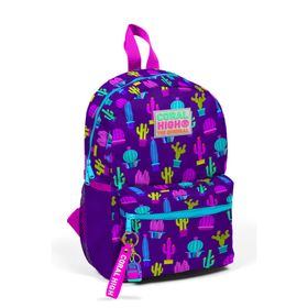 Coral High 23337 Minik Mor Pembe Kaktüs Desenli Iki Bölmeli Yuva Sırt Çantası