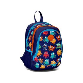 Coral High 23399 Kids Lacivert Canavar Desenli Üç Bölmeli Okul Sırt Çantası