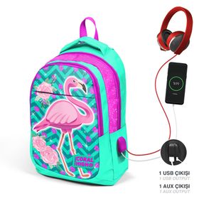 Coral High 23411 Flamingo Desenli 5'li Okul Sırt Çantası Seti