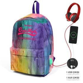 Coral High 23434 Gökkuşağı Desenli Büyük Boy Okul Sırt Çantası