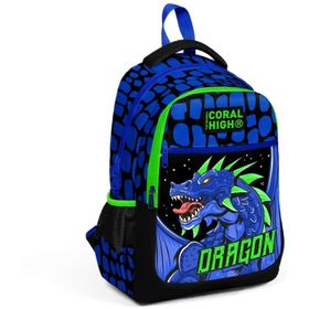 Coral High 23485 Siyah Saks Ejderha Desenli Sırt Çantası