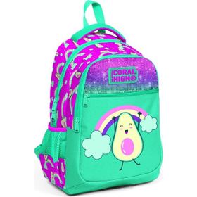 Coral High 23491 Kids Su Yeşili Pembe Üç Bölmeli Okul Çantası