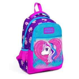 Coral High 23492 Mor Unicorn Desenli 3' Lü Okul Çantası Seti