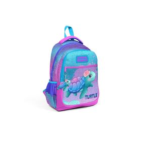 Coral High 23497 Kaplumbağa Desenli Açık Pembe-Mavi Okul Çantası