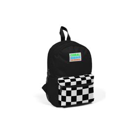 Coral High 23514 K120 Kids Siyah Dama Desenli Iki Bölmeli Yuva Sırt Çantası