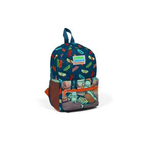 Coral High 23523 Minik Yuva Civit Neon Turuncu Kaykay Desenli Iki Bölmeli Sırt Çantası