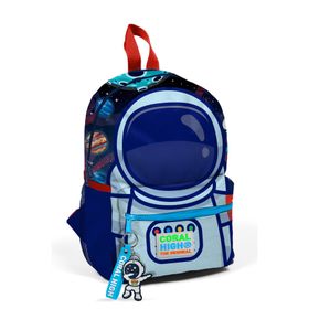 Coral High 23524 Minik Yuva Sırt Çantası Saks Mavi Astronot Desenli Iki Bölmel