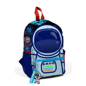 Coral High 23524 Minik Yuva Sırt Çantası Saks Mavi Astronot Desenli Iki Bölmel