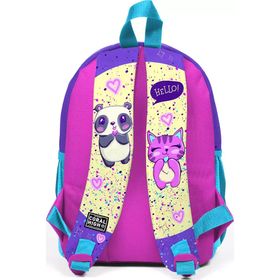 Coral High 23535 Minik Yuva Sırt Çantası Mor Pembe Anime Kız Desenli İki Bölmeli Okul Çantası