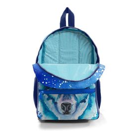 Coral High 23543 Minik Lacivert Mavi Kurt Desenli Desenli Iki Bölmeli Yuva Sırt Çantası