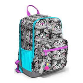 Coral High 23638 Gri Kedi Desenli Okul Sırt Çantası