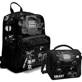 Coral High 23644 2'li Set Galaxy Desenli Beslenme Okul Çantası
