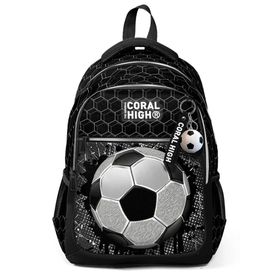 Coral High 23653 Kids Futbol Desenli Üç Bölmeli Okul Sırt Çantası
