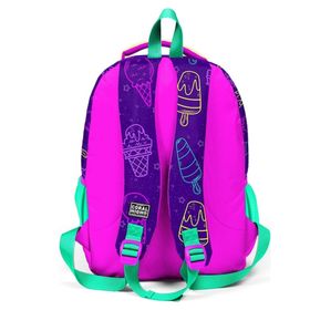 Coral High 23655 Kids Mor Pembe Dondurma Desenli Üç Bölmeli Okul Sırt Çantası