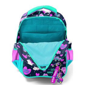 Coral High 23658 Kids Lacivert Pembe Kedili Paten Desenli Üç Bölmeli Okul Sırt Çantası