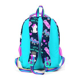Coral High 23658 Kids Lacivert Pembe Kedili Paten Desenli Üç Bölmeli Okul Sırt Çantası