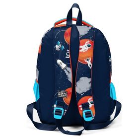 Coral High 23660 Kids Lacivert Mavi Astronot Desenli Üç Bölmeli Okul Sırt Çantası